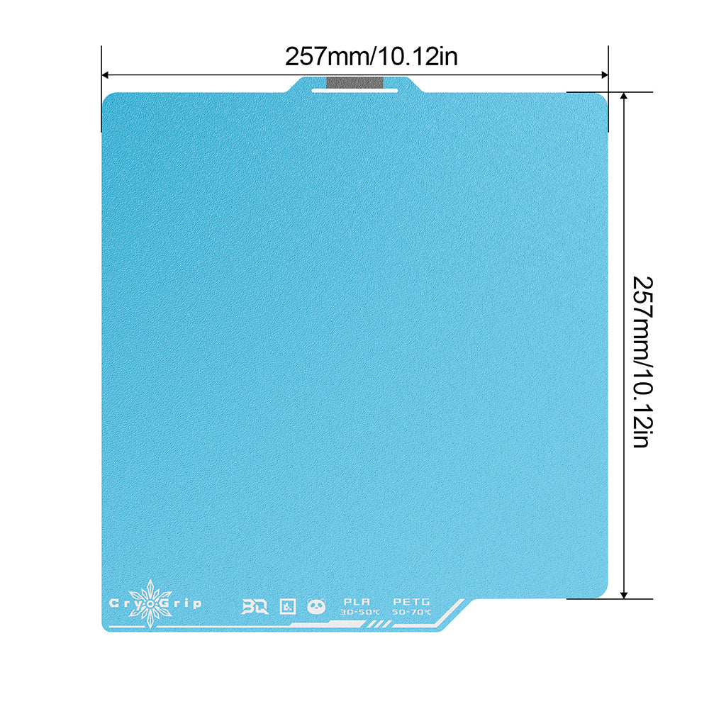 BIQU - Plateau d'impression CryoGrip Pro pour Bambu Lab X1/X2/P1/P2/A1 - Bleu d'hiver texturé (Frostbit