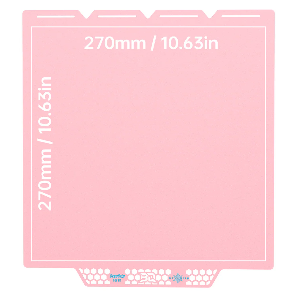 BIQU - Plateau CryoGrip Pro - Snapmaker U1 - Rose glacé fin - (Glacier Fine Textures)
