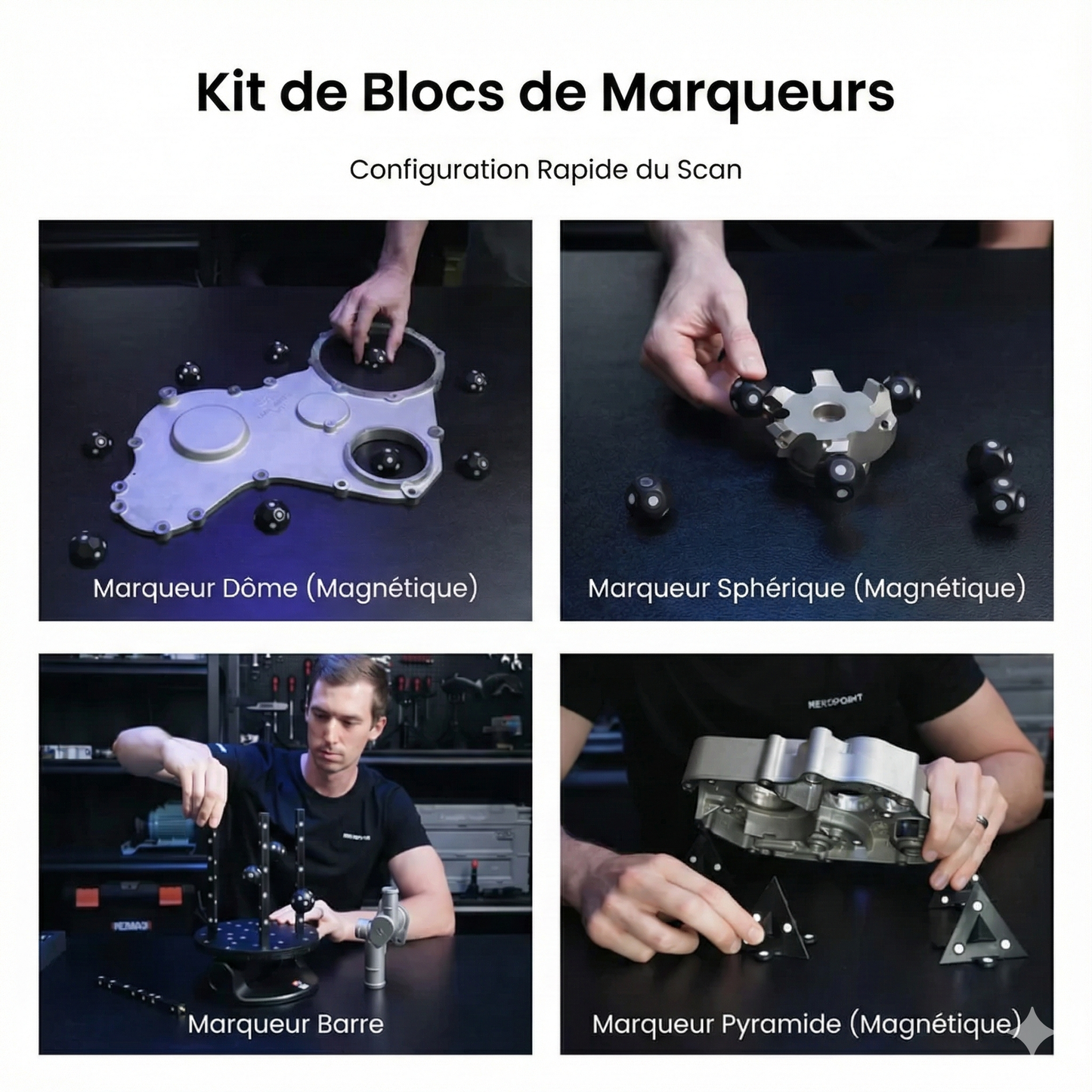 Revopoint - Kit de Blocs de Marqueurs Magnétiques (Marker Block Kit Magnetic)