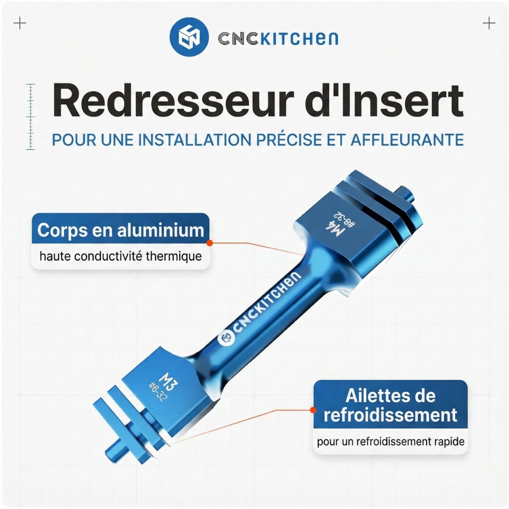 CNC Kitchen - Outil d’Insertion pour Inserts Filetés (Insert straightener) - M3/M4