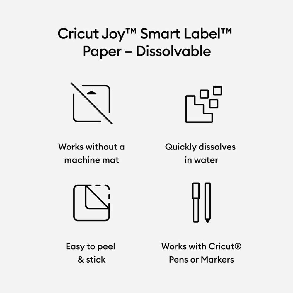Cricut - Papier Autocollant Soluble - Blanc - 33 x 61 cm