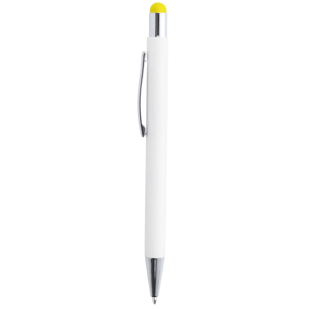 MissKraft - 5 Stylos à bille à graver Wirly Blanc embout Jaune