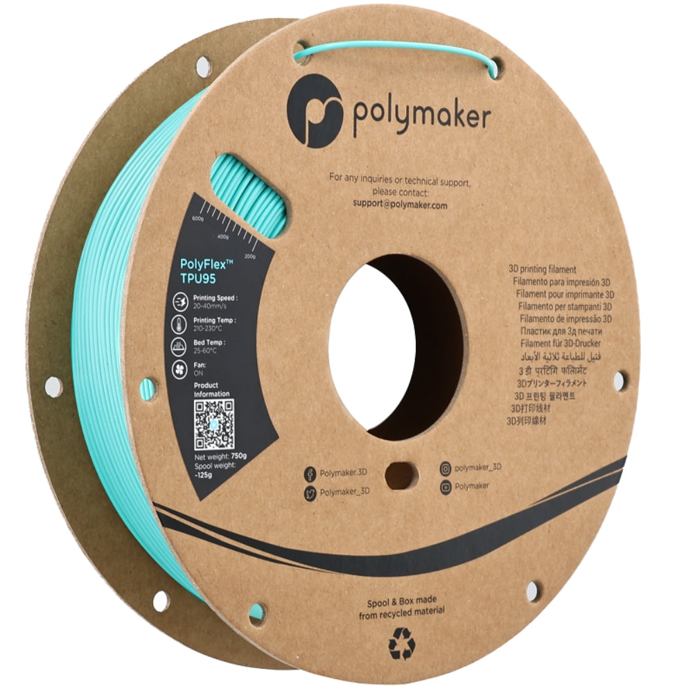 Polymaker - PolyFlex (TPU 95A) - Sarcelle (Teal) - 1,75 mm - 750 g