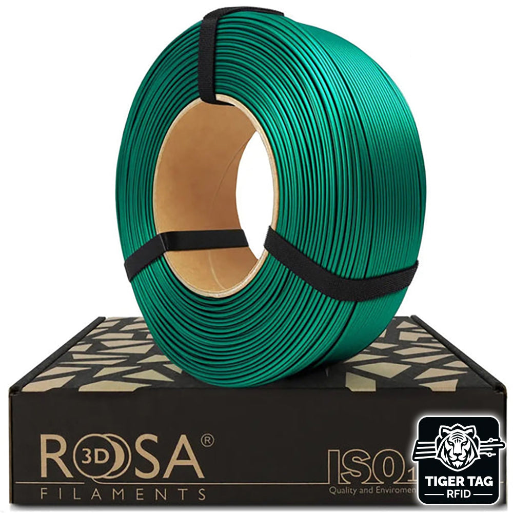 Rosa3D - PLA Starter - Vert Émeraude Satin (Emerald Green Satin) - 1,75 mm - 1 kg Refill RFID TigerTag