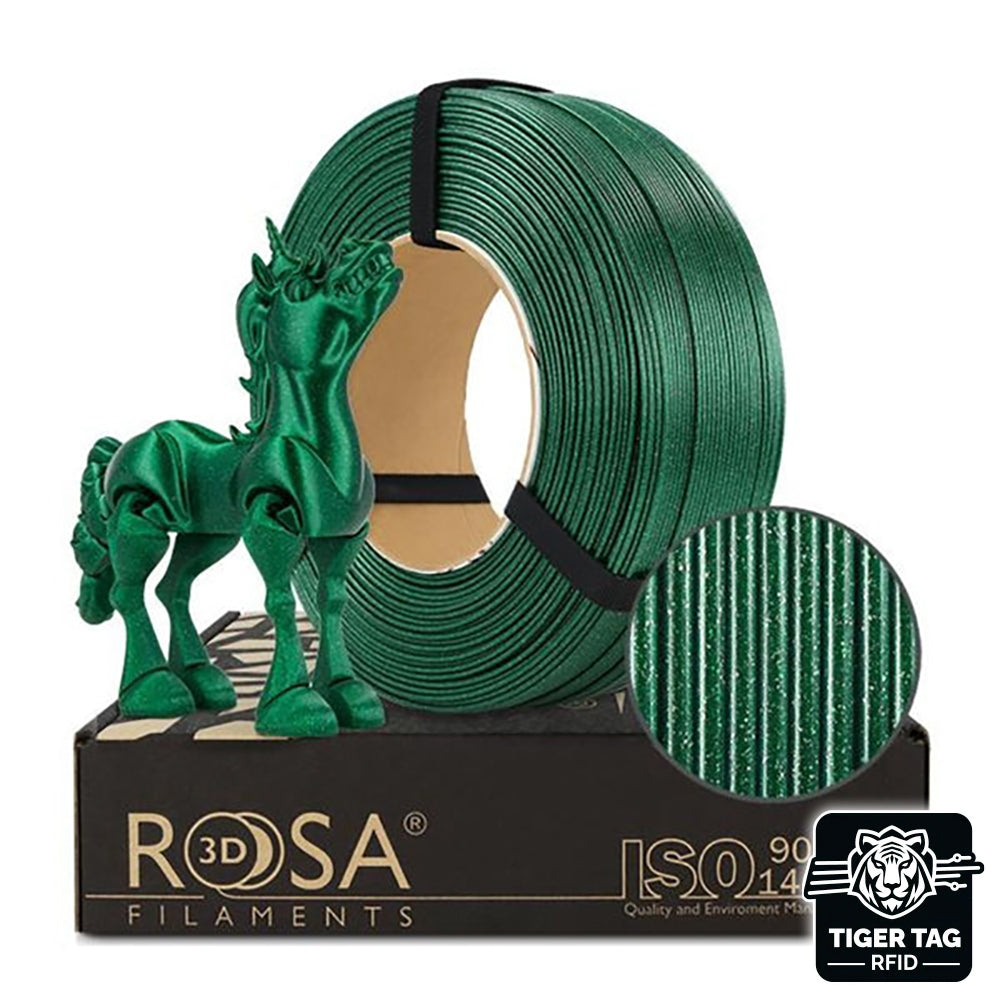 Rosa3D - PLA Galaxy - Vert Émeraude (Emerald Green) - 1,75 mm - 1 kg Refill avec RFID TigerTag