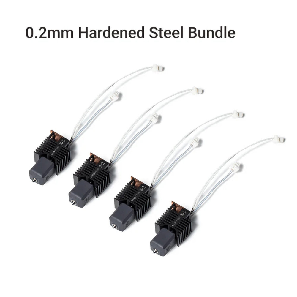 Snapmaker - U1 - Tête d'Extrusion Buse 0,2 mm Acier trempé (Hardened Steel Hot End Bundle) - 4 pcs