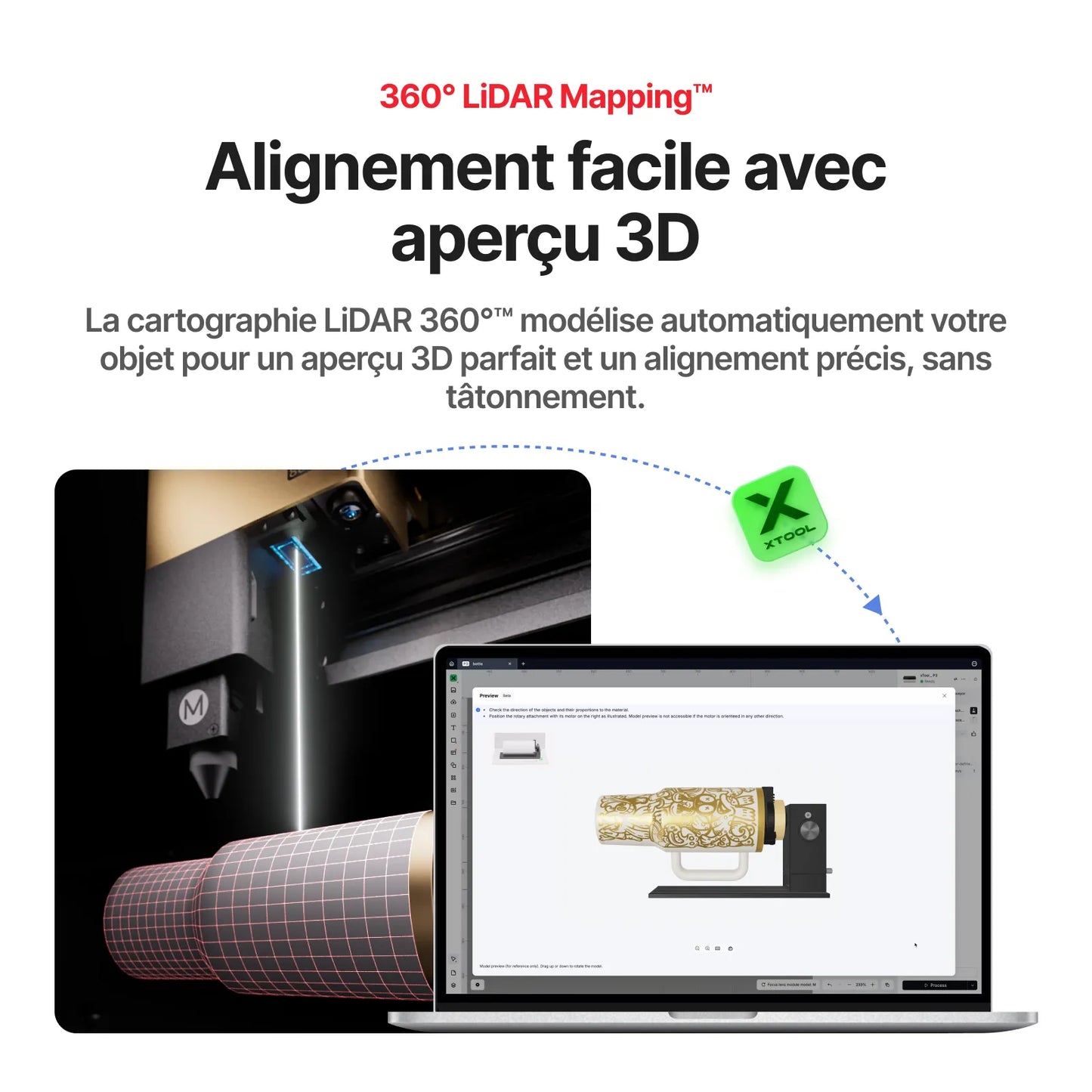 xTool - RA3 : Premier mandrin rotatif intelligent avec système MagSwap™