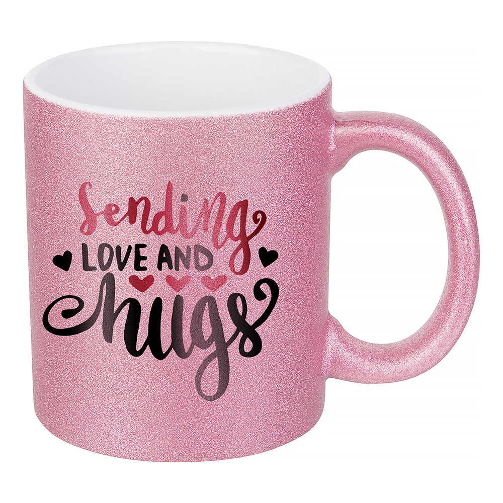 MissKraft - Sublimation - Mug en Céramique - Rose Pailleté - 330 ml