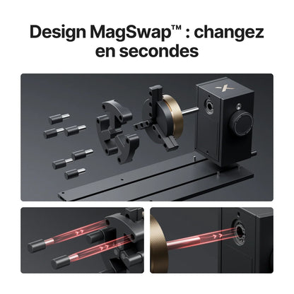 xTool - RA3 Lite - Gravure rotative intelligente pour bagues, gobelets et ornements