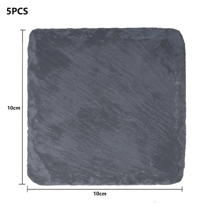 Creality - Sous-verres Carrés en Pierre Noire (Black Square Stone Coasters) - 10 x 10 cm - 5 pcs
