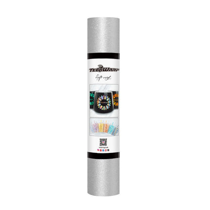 TeckWrapCraft - Glitter - Vinyle Adhésif Argent