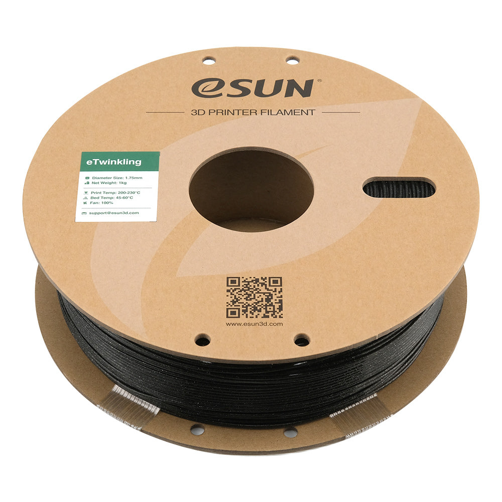 Bobine eSun de PLA eTwinkling Black - 1 kg - Bobine couchée 