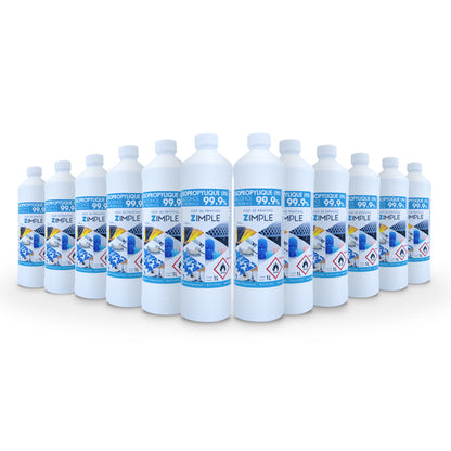 Zimple3D - 12 L Isopropanol 99,9% en bouteilles de 1 litre