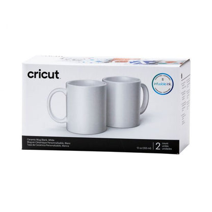 Cricut - Mug en céramique - blanc - 12 oz / 340 ml (lot 2 Mugs)