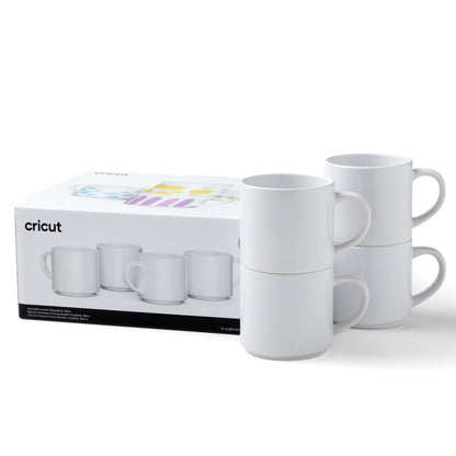 Cricut - Mug en céramique - blanc - 10 oz / 300 ml (lot 4 Mugs)