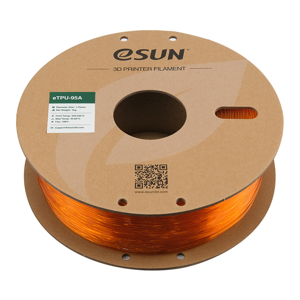 Bobine eSun de eTPU-95A Orange Transparent - 1 kg - Bobine couchée