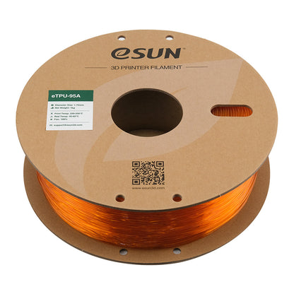 Bobine eSun de eTPU-95A Orange Transparent - 1 kg - Bobine couchée
