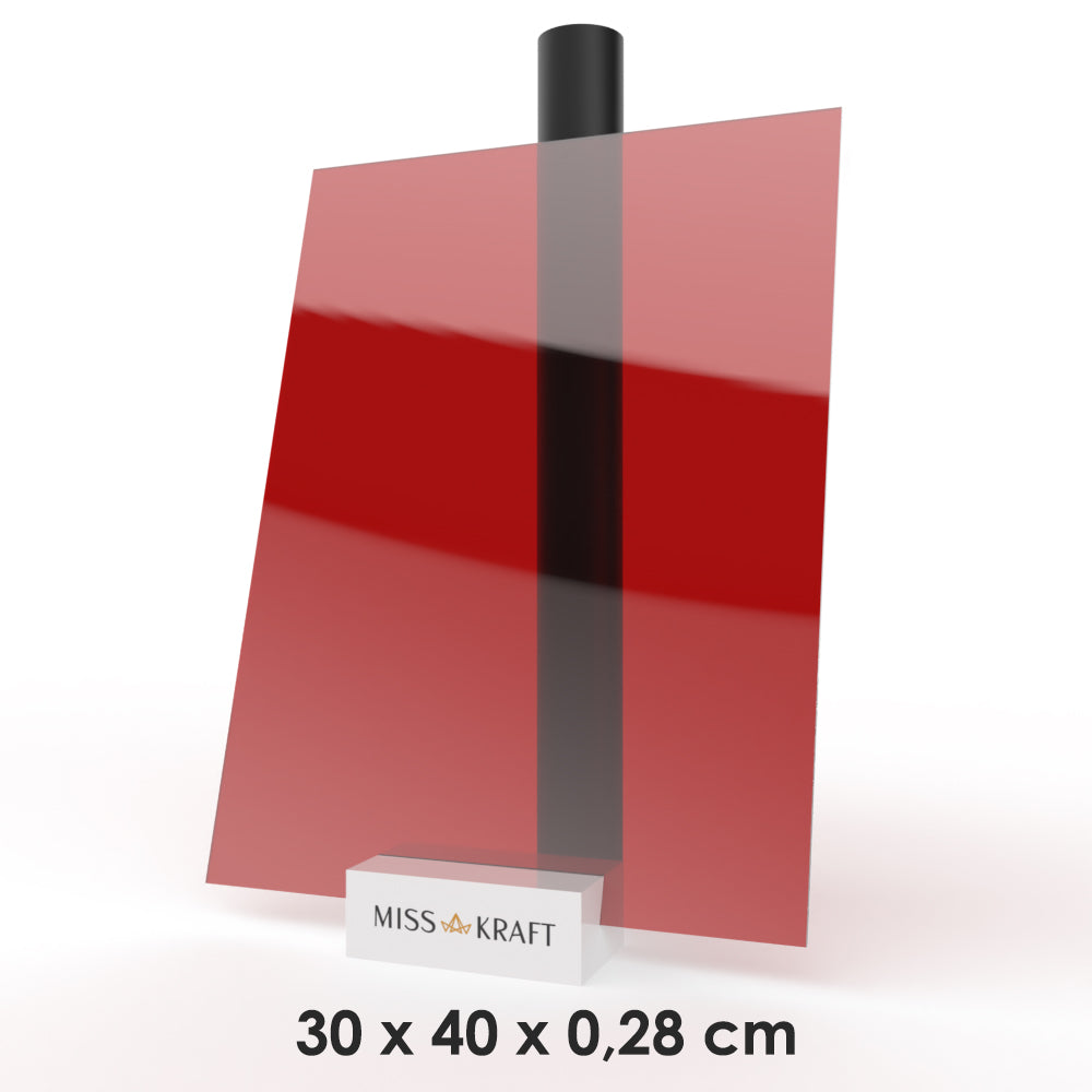Plaque acrylique MissKraft - Transparent Rouge