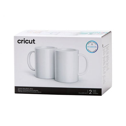 Cricut - Mug en céramique - blanc - 15 oz / 425 ml (lot 2 Mugs)