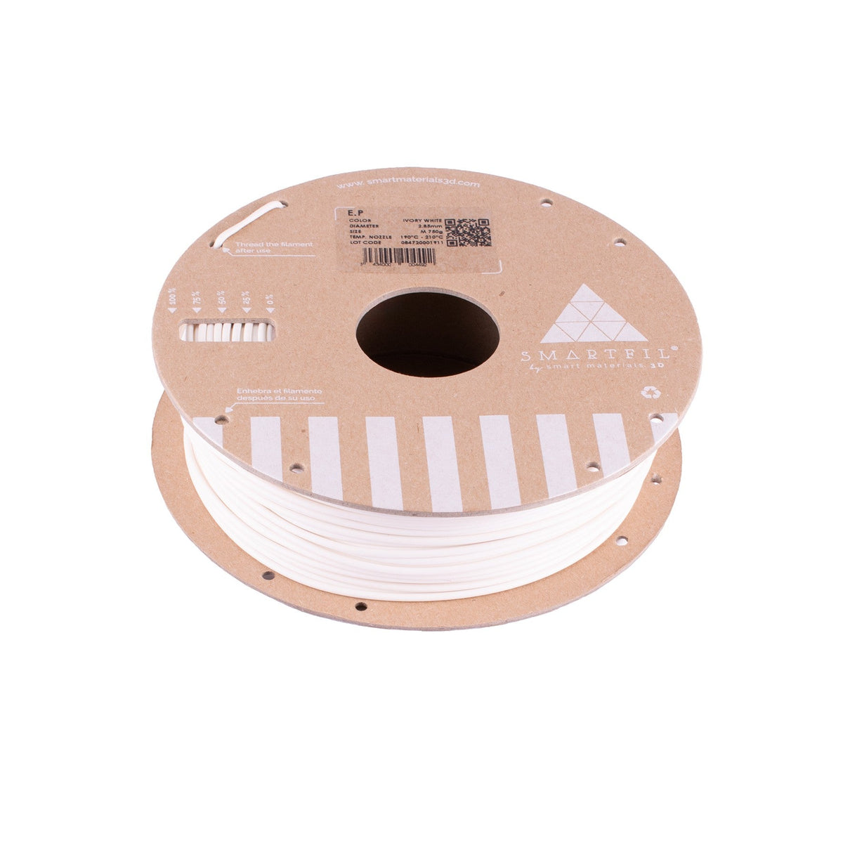 Smart Materials 3D - SmartFil PLA E.P. - Blanc Ivoire (Ivory White) - 1.75mm - 1 kg