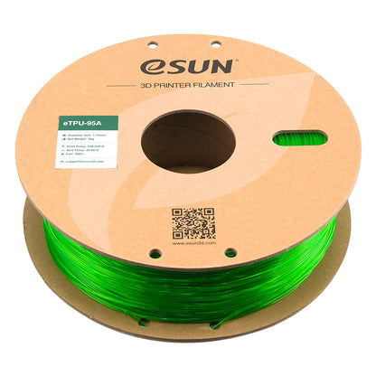 Bobine eSun de eTPU-95A Transparent Green - 1 kg - Bobine couchée
