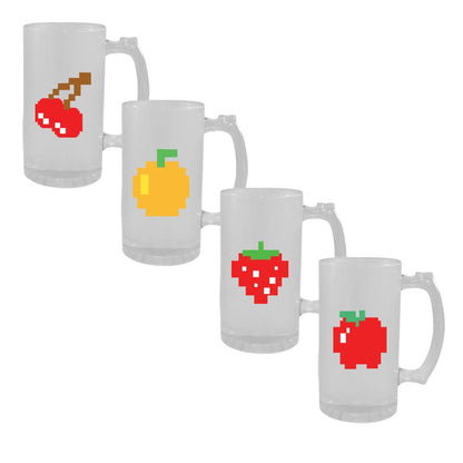 MissKraft - 4 Chopes à Bière pour Sublimation - Verre givré - 470 ml