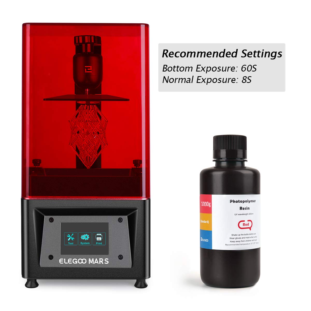 Pack ELEGOO - 6x Résine UV ABS-Like - Rouge (Red) - 1 kg