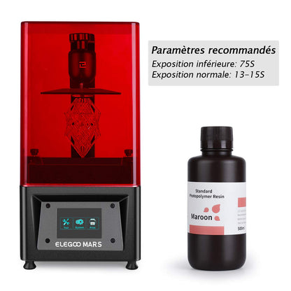 ELEGOO - Résine UV Standard - Bordeaux (Maroon) - 1 kg