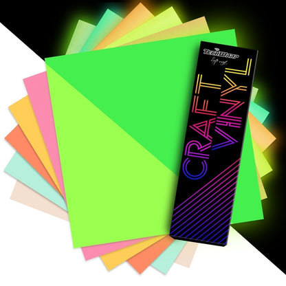 TeckWrapCraft - Glow in the Dark - Vinyle Adhésif Phosphorescent 6 feuilles