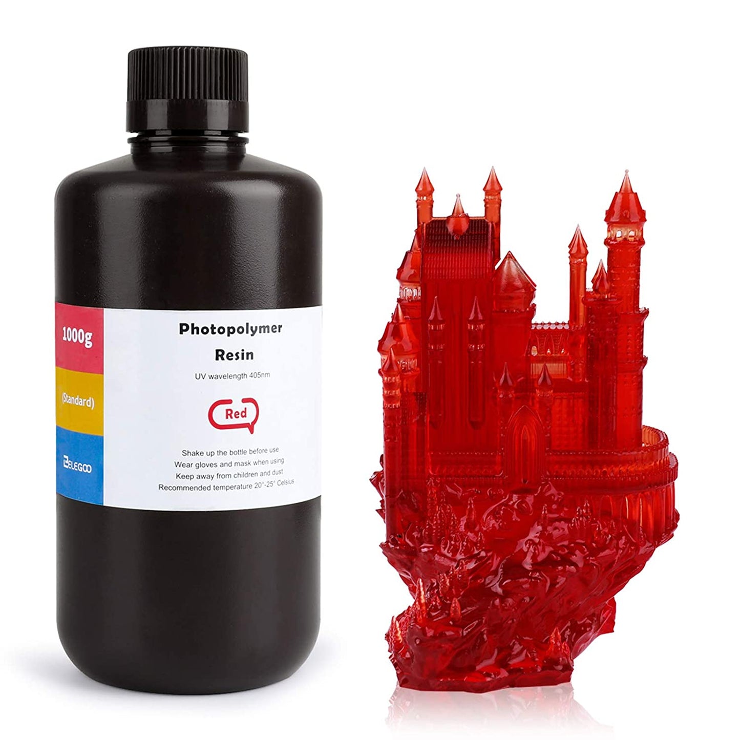 Pack ELEGOO - 12x Résine UV ABS-Like - Rouge (Red) - 1 kg
