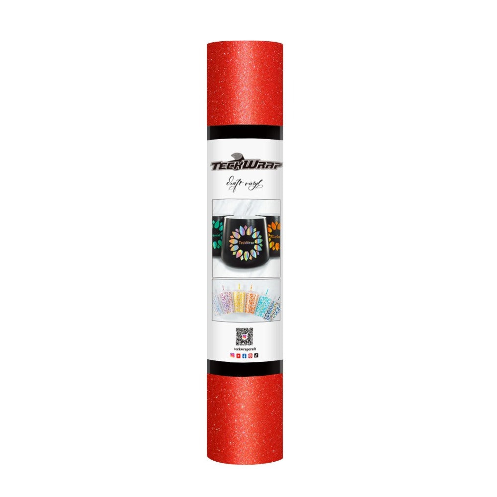 TeckWrapCraft - Glitter - Vinyle Adhésif Pailleté - Pourpre - 1,5 m
