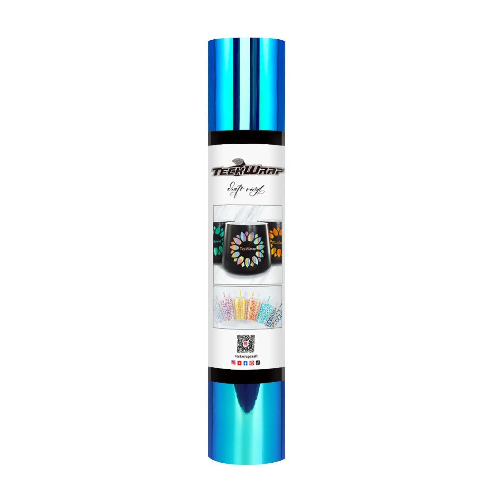 TeckWrapCraft - Opal - Vinyle Adhésif - Bleu Paon - 30 cm x 1,5 m