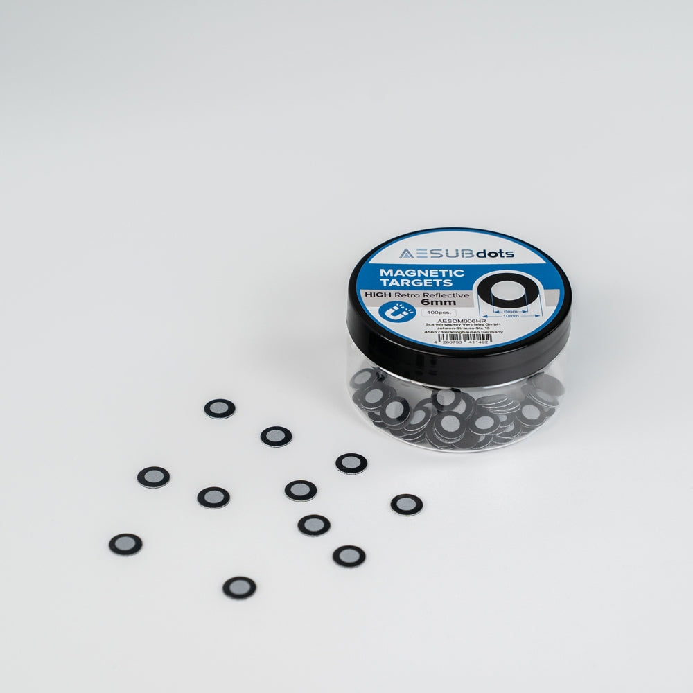AESUB - AESUBdots Magnetic Targets Retro Reflective - 6 mm - 250 pcs