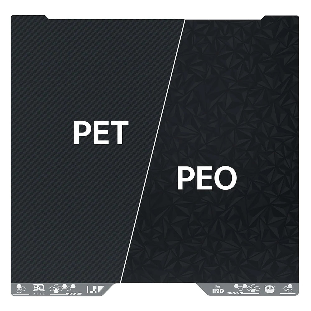 BIQU - Plateau d'impression pour Série H2 Bambu - Double face PEO+PET (PEO+PET Double-Sided Spring Steel Sheet) - 355 x 346 mm