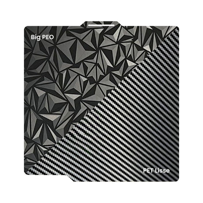 Ziflex - Plateau d'Impression pour Bambu Lab Séries X1/X2/P1/P2/A1 - Big PEO & Fibre de Carbon PET Smoo