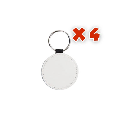 Craft Express - 4 Porte-clés Ronds pour sublimation - Blanc