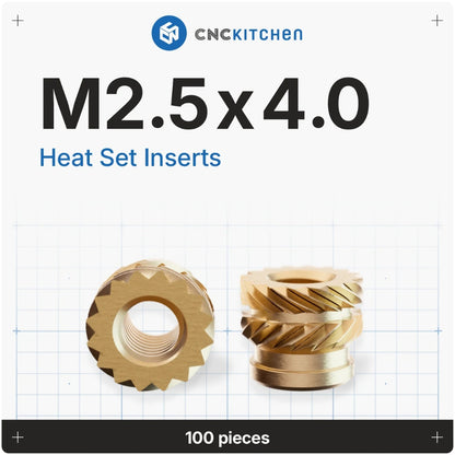 CNC Kitchen - Inserts Filetés M2.5x4.0 Standard - Lot de 100 pièces