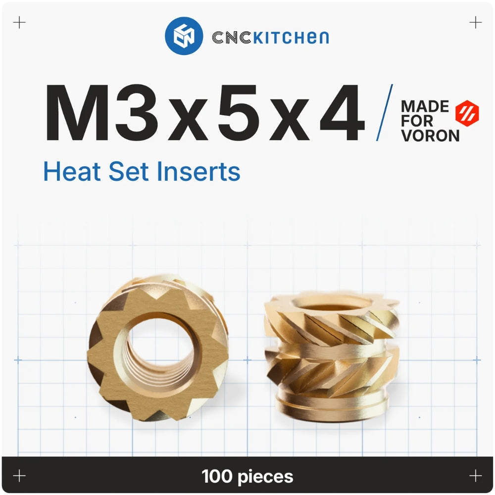 CNC Kitchen - Inserts Filetés M3x5x4 Voron - Lot de 100 pièces
