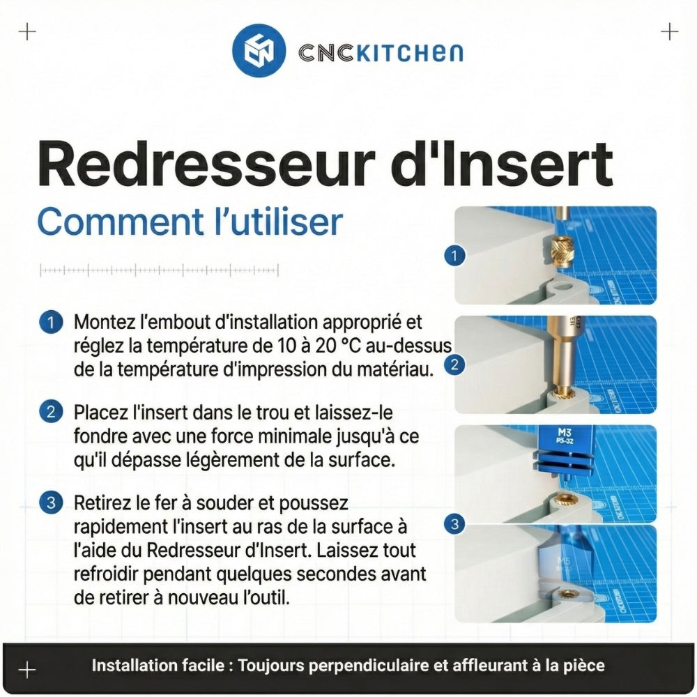 CNC Kitchen - Outil d’Insertion pour Inserts Filetés (Insert straightener) - M5/M6