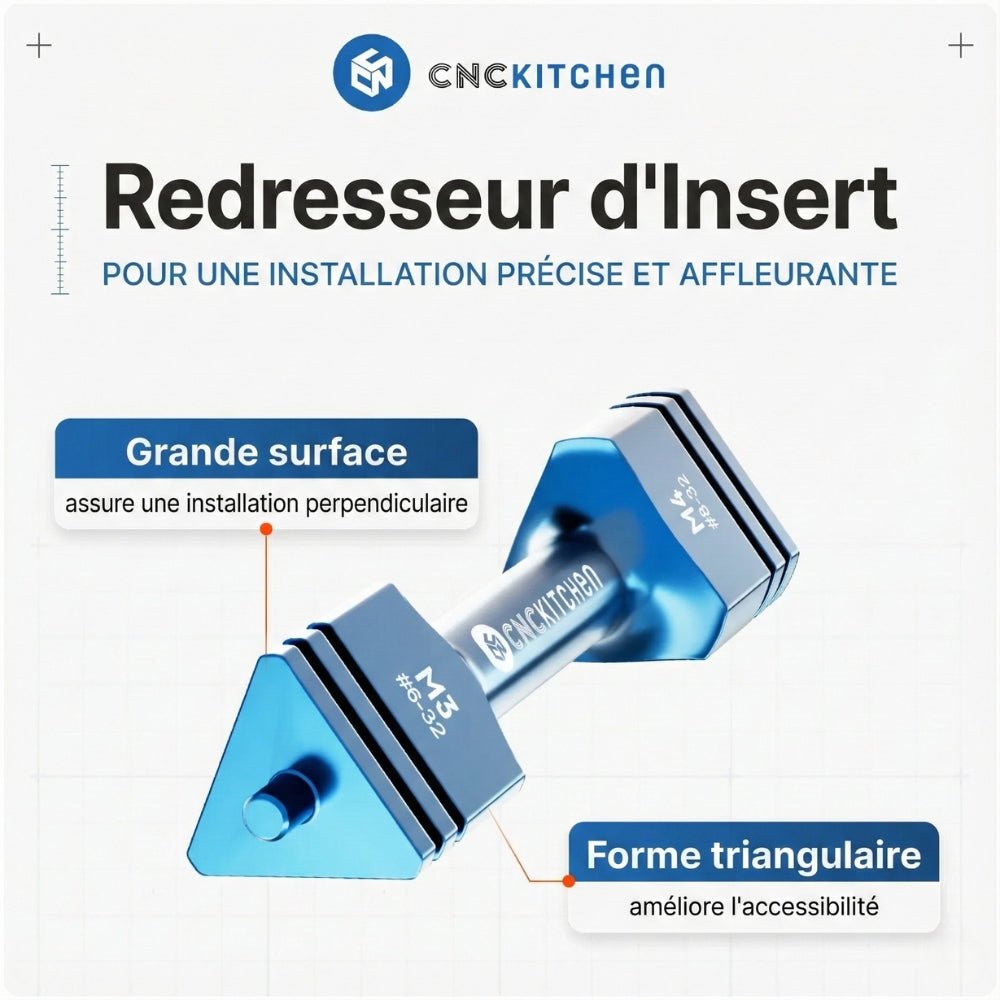 CNC Kitchen - Outil d’Insertion pour Inserts Filetés (Insert straightener) - M8/M10