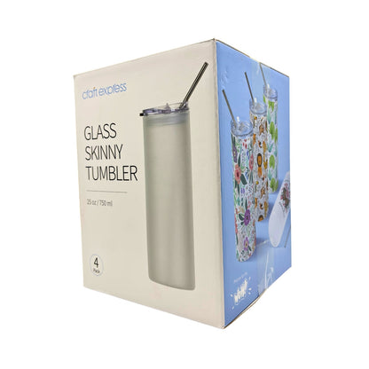 Craft Express- Sublimation - 4 Verres avec Paille - Transparent - 750 ml
