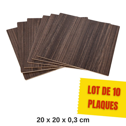 Creality - 10 Plaques de Contreplaqué de Noyer (Walnut Plywood Sheets) - 20 x 20 cm - 3 mm