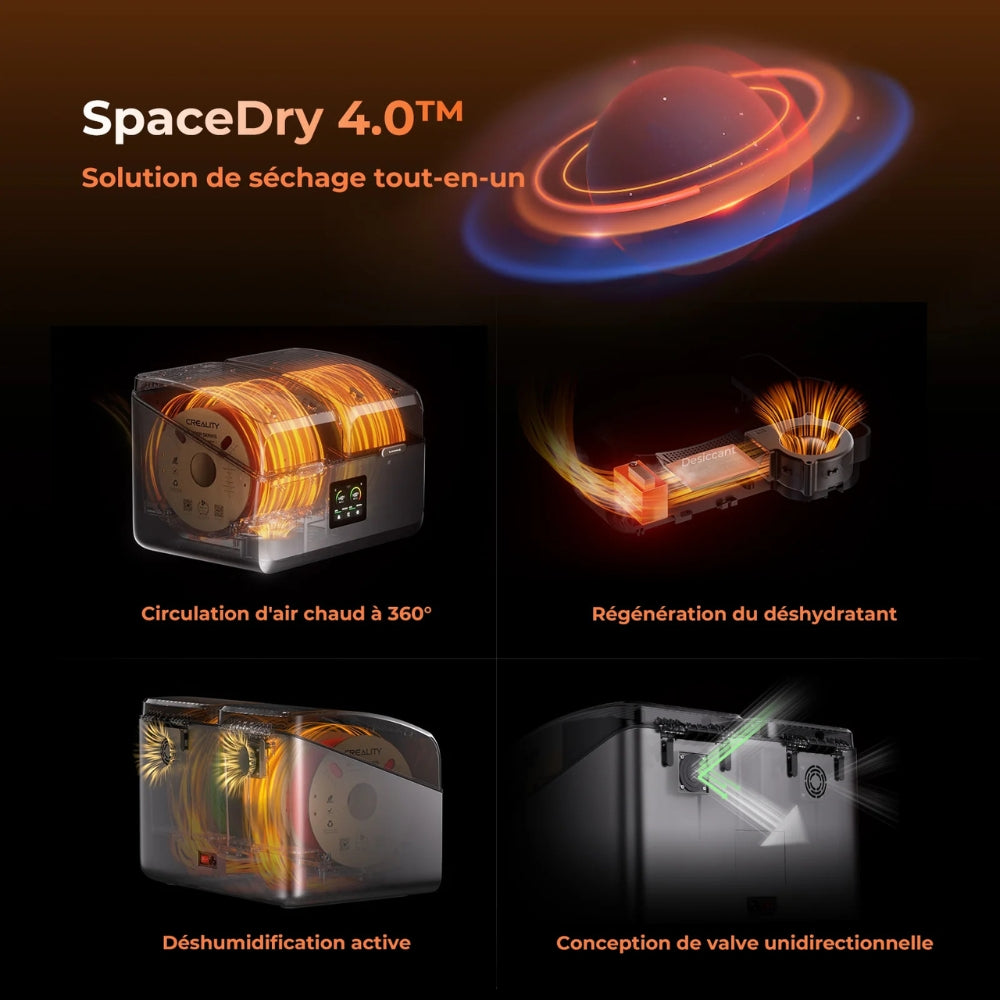 Creality - SpacePi X4 - Boîte de séchage 4 Bobines