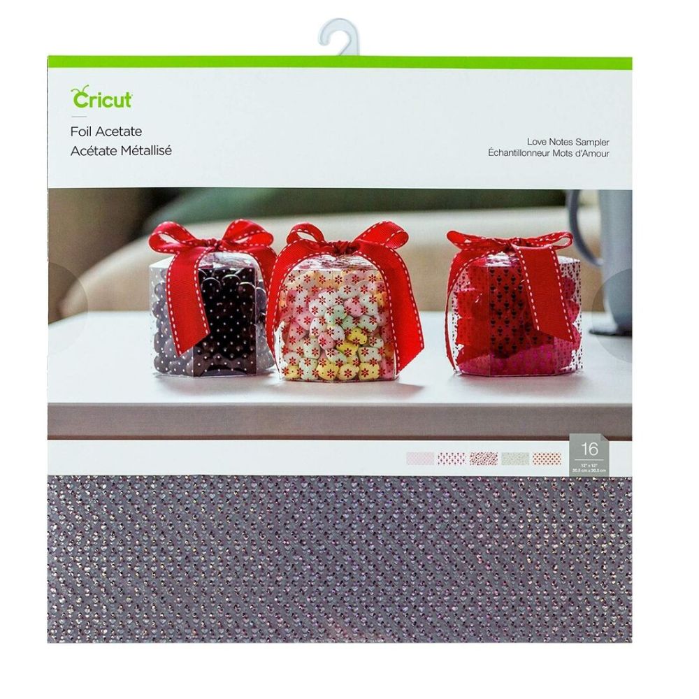 Cricut - Acétate Métallisé - Lot de 16 feuilles - Thème Love - 30 x 30 cm