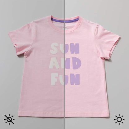 T-shirt Thermocollant UV - Blanc/Violet