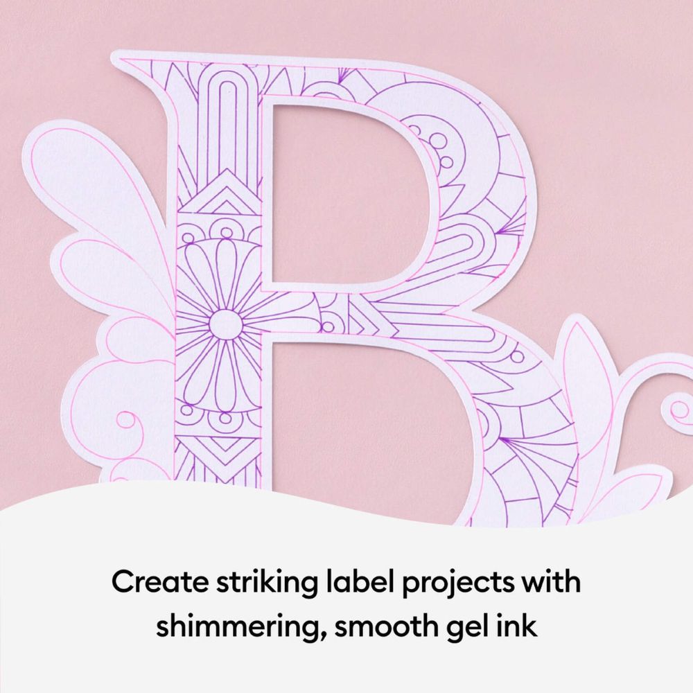 Cricut -  10 Stylos Gel à Paillettes Arc-en-ciel - 0,8 mm