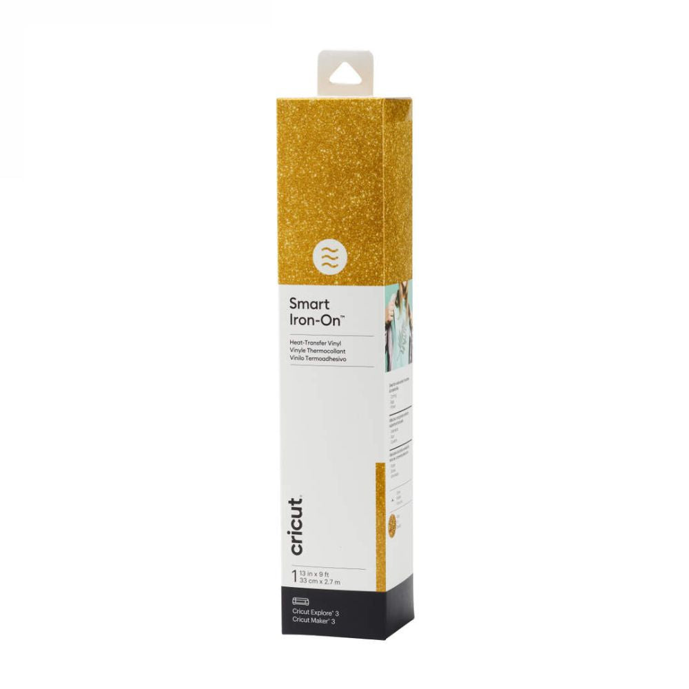 Cricut - Smart Iron-On  - Vinyle Thermocollant - Or pailleté - 33 cm x 2,7 cm