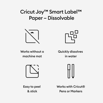 Cricut - Joy - Papier Autocollant Soluble  - Blanc - 14 x 90 cm