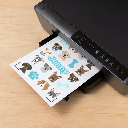 Cricut - Set de stickers imperméables et imprimables fond transparent – A4 (6 feuilles)
