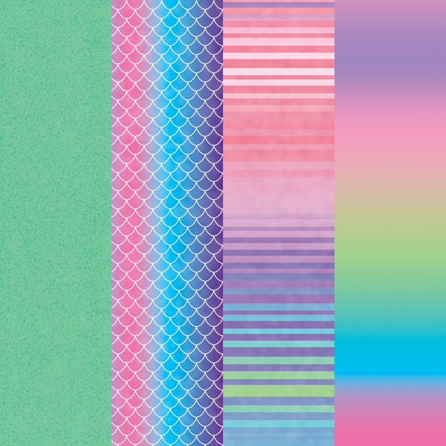 Cricut - 4 Feuilles de Transfert avec Motifs Infusible Ink - Rainbow Mermaid - (30,5x30,5cm)